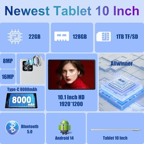 Tablets 22GB RAM+128GB ROM (TF 1TB) Octa-Core/8000mAh/1920 * 1200 pixel/5G+WiFi 6