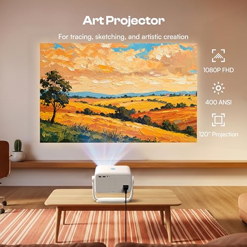 Portable Auto Focus & Keystone Native 1080P Projector for Drawing and Tracing