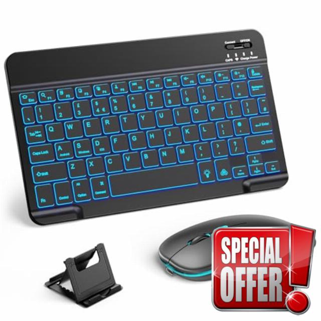 Vobafe Bluetooth Keyboard and Mouse Set with Backlight