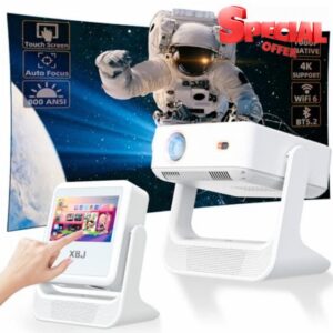 XBJ Touch Screen Portable Projector [Auto Focus/800 ANSI/Native 1080P/Support 4K] A2PRO Smart Movie Projector with Touchpad