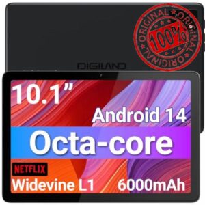 DigiLand Tablet 10.1 inch Android 14 Octa-Core Processor
