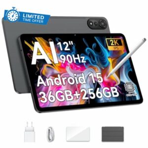 Blackview 12 inch Tablet Android 15 Gaming Tablet with Pen&Case