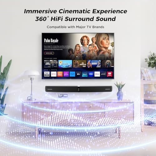 2-in-1 Detachable Tower Speakers with Bluetooth 5.3/ARC/Optical/AUX Connection – Wall Mountable Home Cinema Sound Bar with Surround Sound System for PC/Gaming/Projectors (Black)