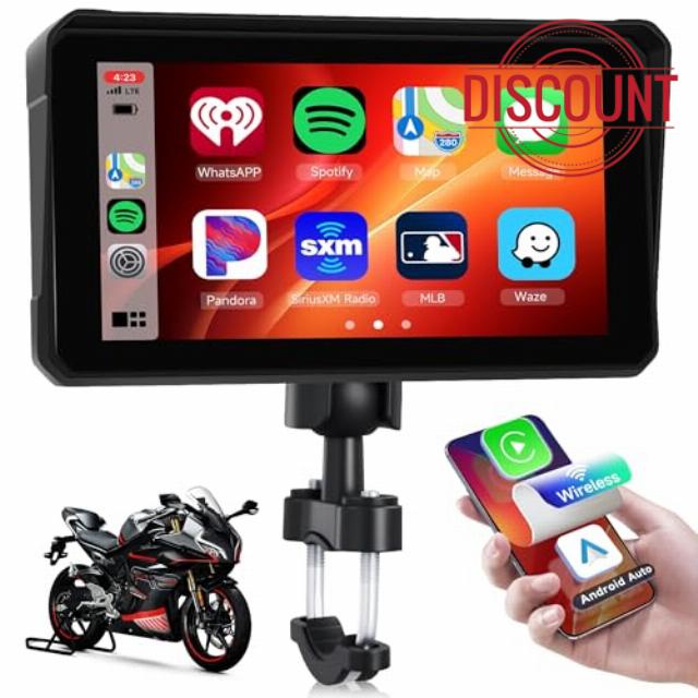 Motorcycle Carplay Screen with Bluetooth