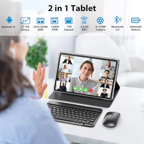 11 Inch Android 14 Tablet with Keyboard