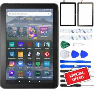 NB+ Screen Replacement for Amazon Kindle Fire HD8/HD8 Plus Tablet 10th Generation 2020 K72LL3 K72LL4 Digitizer Touchscreen with Repair Tool Kits(with adhesive tape)