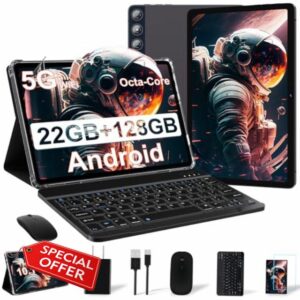 DMOAO 10 inch Android 14 Tablet with 22GB RAM+128GB ROM (TF 1TB)