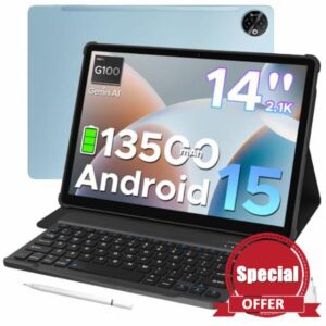 DOOGEE Tab E3 Max 14 Inch Tablet Android 15 Gaming Tablet with Keyboard