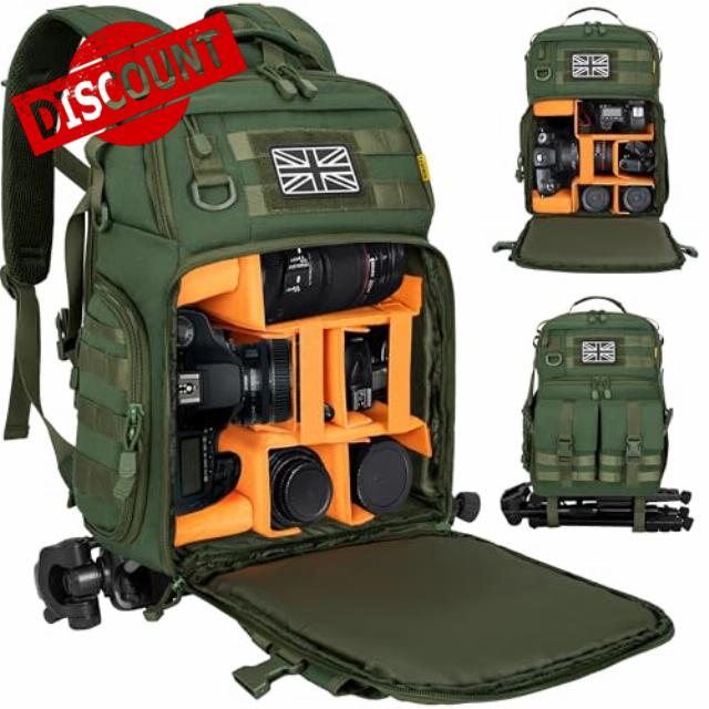 Camera Backpack with 15.6" Laptop Compartment – Waterproof Camera Bag