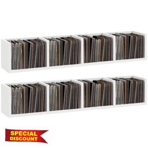 HOMCOM Wall Mount 84 CD / 56 DVD/Blu-ray/Media Storage Rack 4 Cubes
