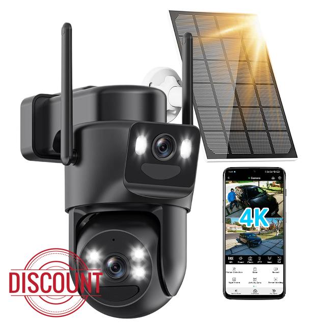 4K Solar Security Camera Outdoor Wireless