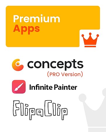 Infographic about PicassoTab's pen technology, highlighting Palm Rejection and Pressure Sensitivity features with orange icons on a yellow background.