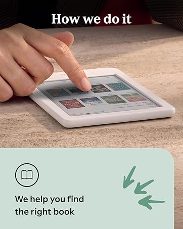 Text reads 'What we do' and 'We make reading lives better'. Composite marketing image showing reading-related activities and a circular logo design.