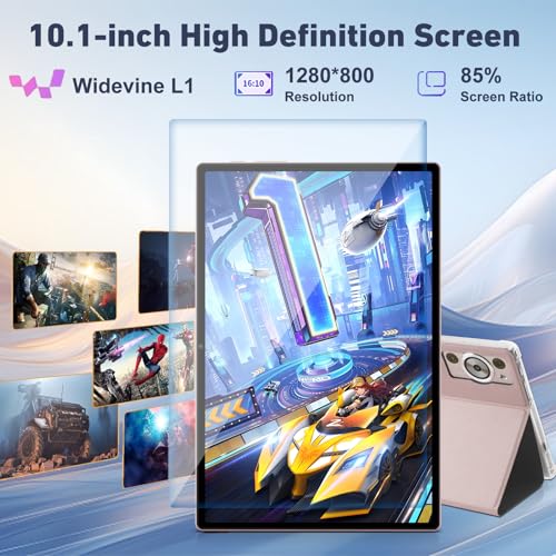 Octa Core 2.0GHz/BT5.0/GPS/Widevine L1/8MP+5MP/Widgets/5G WiFi Tablet with Keyboard & Mouse - Gold