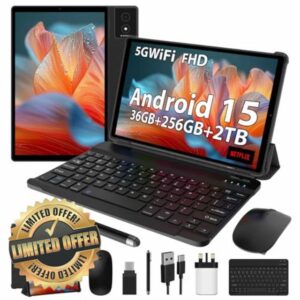 Tablet 10.4 inch Android 15 Tablets Octa-Core 36GB RAM +256GB ROM/2TB