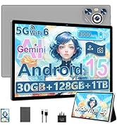 JUSYEA 2026 Tablet 10 Inch Android 15, 30GB+128GB ROM/TF 2TB, 8000mAh, Parental Control, 8-Cores,...