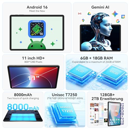 11 Inch Tablet with 24GB RAM 128GB ROM