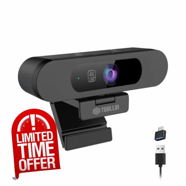 TOALLIN 4K Webcam with WDR