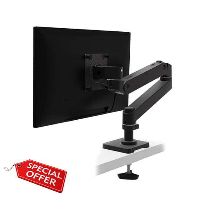 Ergotron LX Pro - Mounting kit [monitor arm] - for LCD display - grommet mount - aluminium - black - screen size: up to 34 - desk-mountable