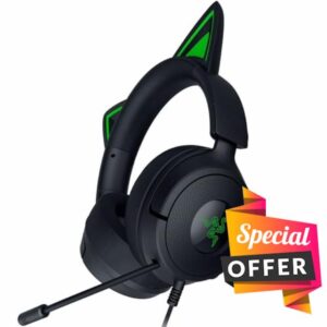 Razer Kraken Kitty V3 X - Wired Kitty Headset for Gaming - Iconic Kitty Ears - 270g Lightweight - HyperClear Cardioid Mic - TriForce 40 mm Drivers - 3
