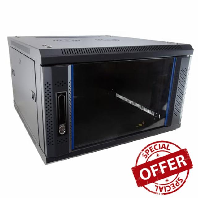 Kenable Assured | 19-inch Wall Mount Server Cabinet | 4U/6U/9U 600x600mm Deep | Flat Pack | Black 600 x 600mm (6U)