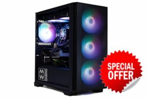 PC Air 6RX • Ryzen 7 5700X Computer • RX 9060 XT 16GB DDR6 • Liquid Cooled 240mm ARGB • 32GB 3200MHz DDR4 • 1TB NVME SSD • Black Mesh RGB Gaming PC • 1200 Mbps WiFi • Windows 11
