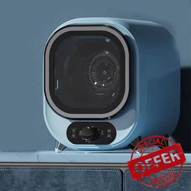 Portable 5kg Condenser Tumble Dryer | 5 Drying Modes & Stainless Steel Drum - Compact Tabletop/Wall Mounted Vented Option (Blue)           [Energy Class A]