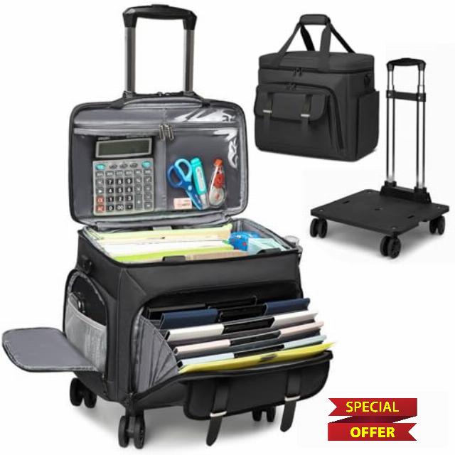 Rolling Teacher Tote Bag for Women Men