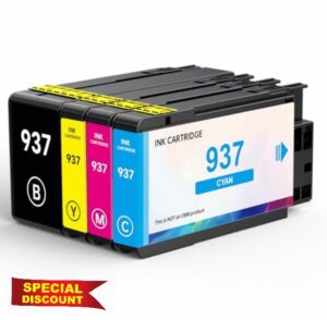 【New Chip】Nestink 937 XL 937XL 937-XL 937e Ink Cartridges (1 Black 1 Cyan 1 Magenta 1 Yellow) Compatible HP 937xl Multipack