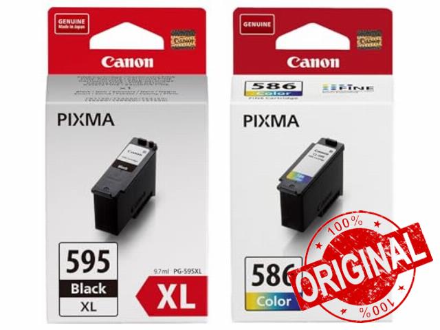 Canon PG-595XL High Yield Black & CL-586 Colour - Ink For PIXMA TS4150i TS6550i TS7550i