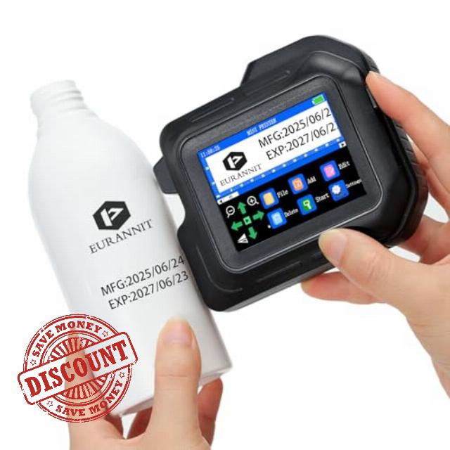 Eurannit E98 MINI Handheld Inkjet Printer - Large 2.8" Touchscreen & Fully Enclosed Design