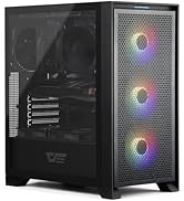 darkFlash ATX DS900 Pre-Installed Gaming PC Case with Pre-Installed ARGB PWM Fans with Full View ...