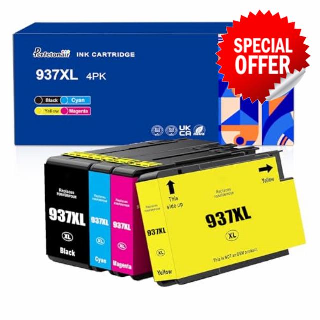 Perfetonair 937e 937XL Ink Cartridges Multipack(BK/C/Y/M