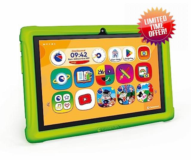 Clementoni Clempad 16795 Tablet for Children Aged 3-6 Years Learning Technology (10 Inches) IPS HD Screen Memory 32GB RAM 2G Android 13 Italia