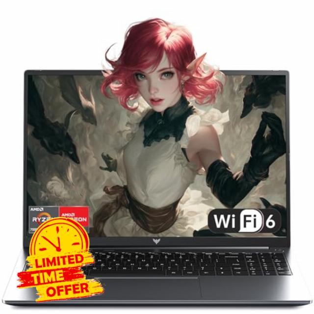 2025 Gaming Laptop - 15.6 Inch FHD with Ryzen 7 7730U Processor up to 4.5GHz (beat i7-1260P) 8C/16T - 16GB RAM DDR4x2 512GB M.2 SSD