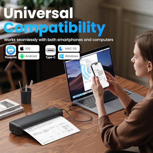 Inkless Bluetooth Thermal Printer Supports A4 & US Letter