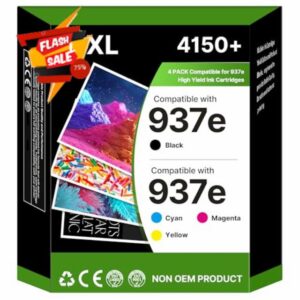 937e 937XL Ink Cartridges Compatible for HP 937e 937 ink Cartridges for HP OfficeJet Pro 9110b 9120e 9130b 9122e 9125e 9128e 9129e 9130e 9132e 9730e printers (4-Pack