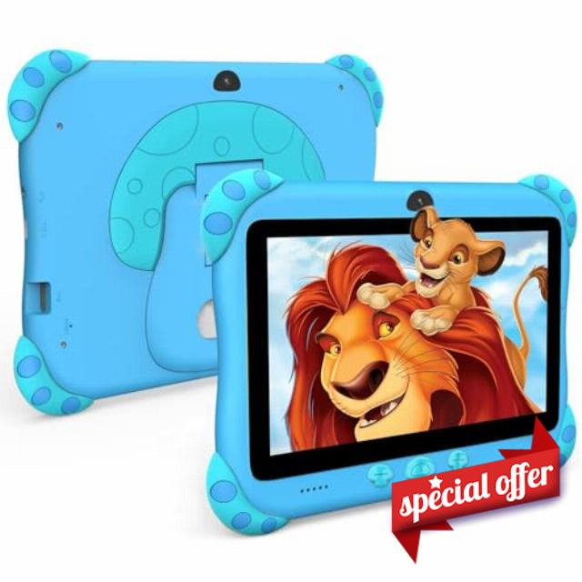 Kids Tablet Android 7 inch Childrens Tablet for Kids with WiFi Dual Camera Parental Control 32GB ROM 128 GB Expand Toddler Tablets with Kid Software Educational Games Ages 3 to 7 Years (Blue)
