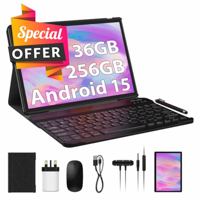 10 Inch Android 15 Tablet with 5G WiFi & WiFi 6