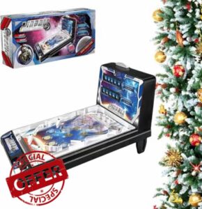 Mini Pinball Machine Electronic Tabletop Game With Led Digital Scoreboard