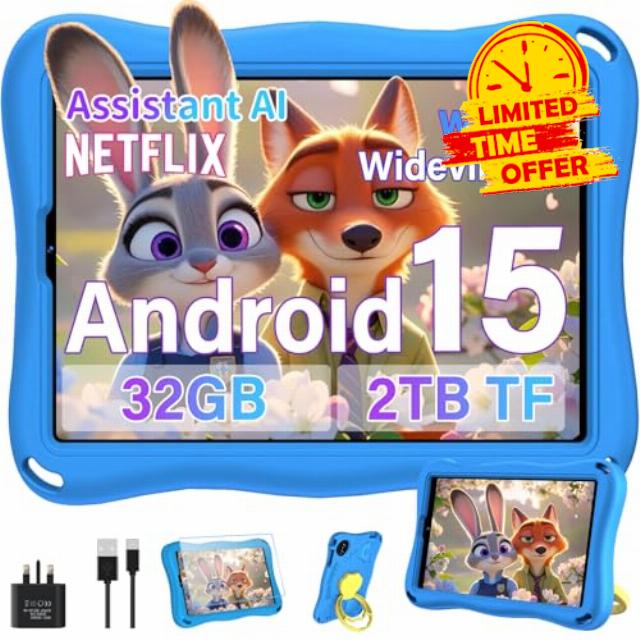 Kids Tablet Pro Android 15 Octa Core ROM 32GB+2TB TF | tablets 9 Inch | 5G + 2.4G WiFi | Parental Controls | Bluetooth 5.0 | GMS | 8MP + 5MP | Type C