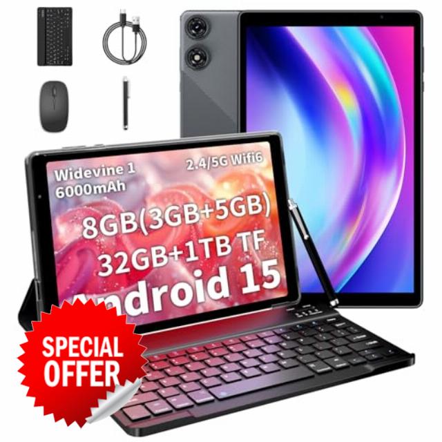 VASOUN Tablet 10 Inch Android 15