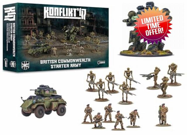 Warlord Games British Commonwealth Starter Army for Konflikt 47 Highly Detailed 28mm Scale Miniatures