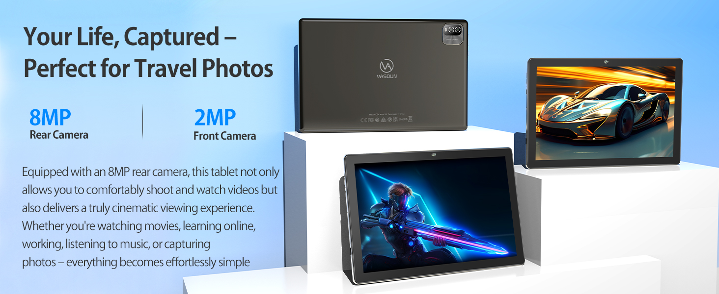 Multiple scenes showing device being used in various settings including office, travel, and leisure scenarios. Shows device interaction in different contexts.