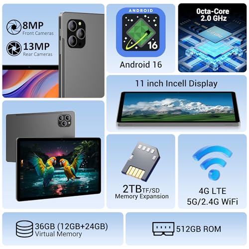 Octa-Core/Gemini AI 2.0/Widevine L1/8MP AI Camera/1080P/4GLTE/5G/2.4G WiFi/Bluetooth 5.0/GPS/OTG/Tablet with Keyboard&Mouse-Gray