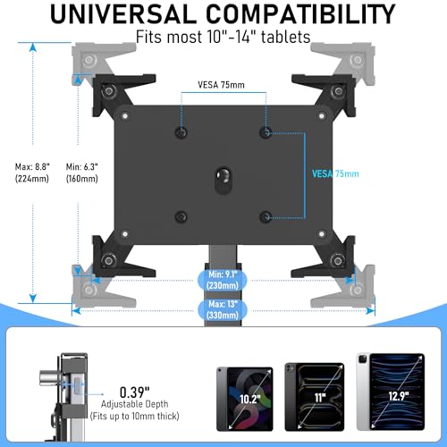 Heavy-Duty Steel Anti-Theft Countertop POS Mount Holder for Business Retail