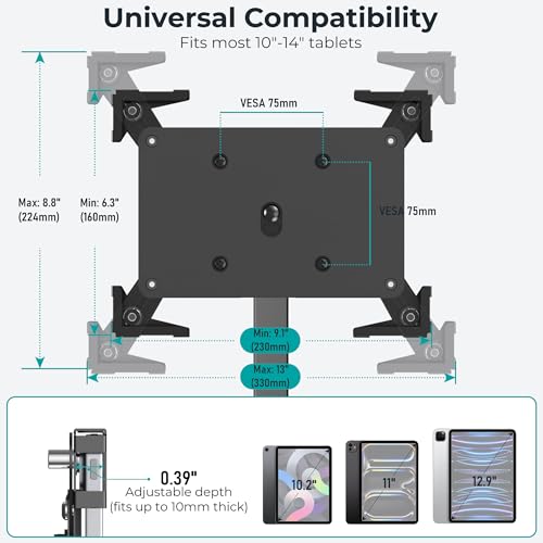 Adjustable Tablet Floor Stand for Business Retail POS Checkout