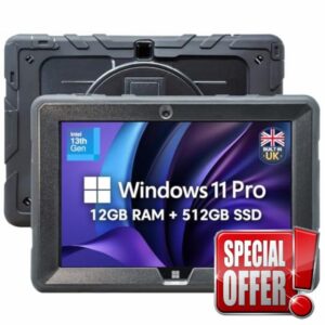 Fusion5 Built in UK 10.1” Windows 11 Professional Rugged Tablet PC - 12GB RAM 512GB SSD