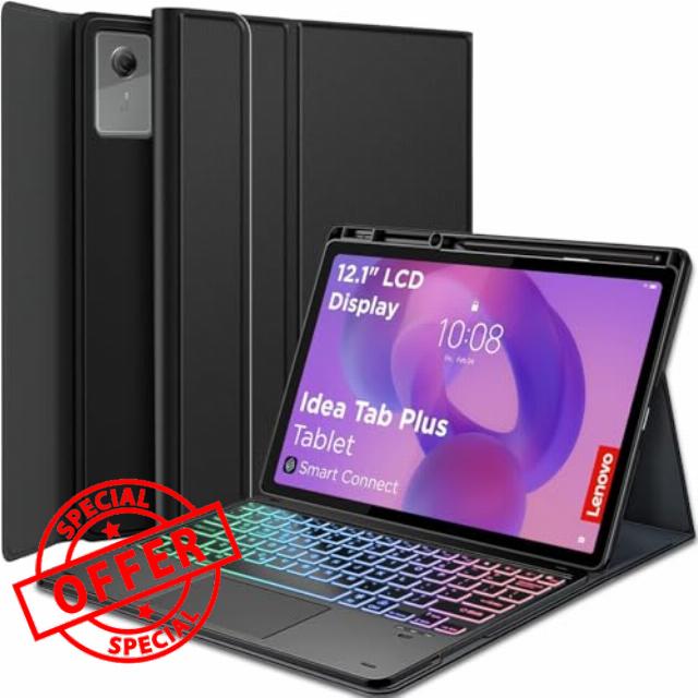 Touchpad Keyboard Case for Lenovo Idea Tab Plus 12.1 Inch 2025 Tablet