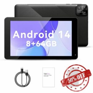 PRITOM 7 inch Android 14 Tablet PC with 8GB RAM 64 GB ROM